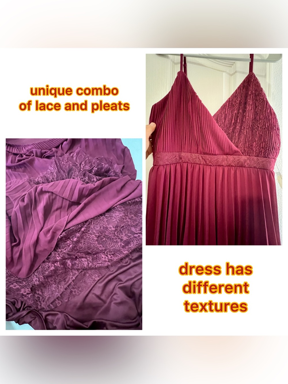 Lulus Burgundy Tiered Lace Maxi Dress large NWT bridesmaid wedding guest - Picture 14 of 16